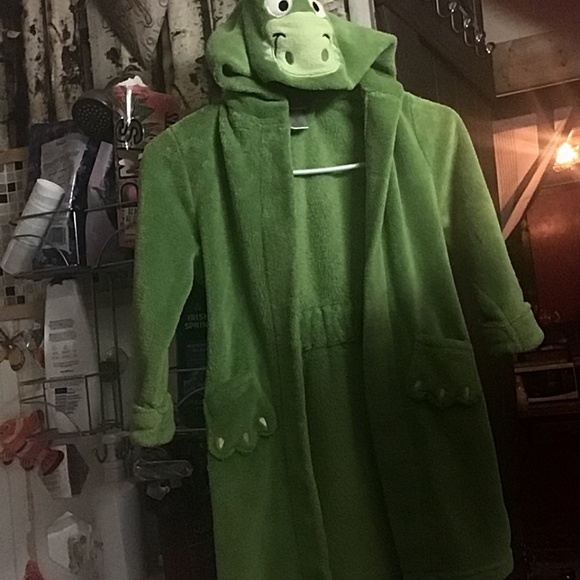 Cute kids green dinosaur bathrobe 4/5 - Picture 2 of 5